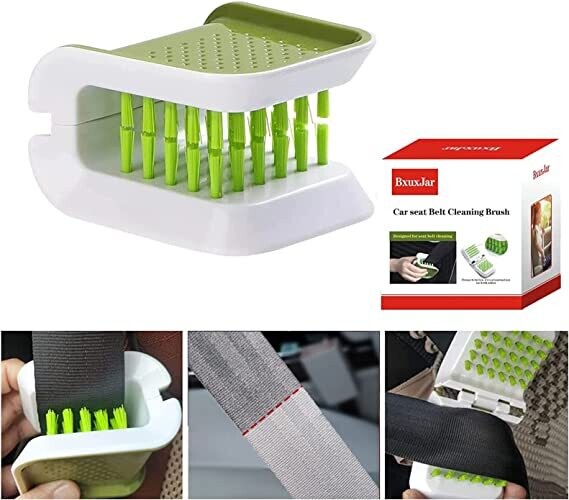 BxuxJar Cepillo de limpieza de Cinturones de seguridad para coche, herramienta de lavado de coche, cepillo de limpieza de doble cara, tipo U