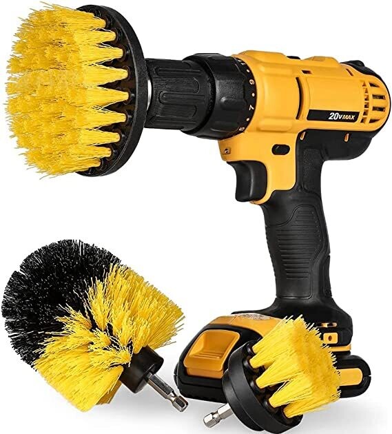 Juego de 3 brochas de taladro para detalles automáticos, cepillo limpiador de ruedas, kit de suministros de cepillo de lavado para neumáticos