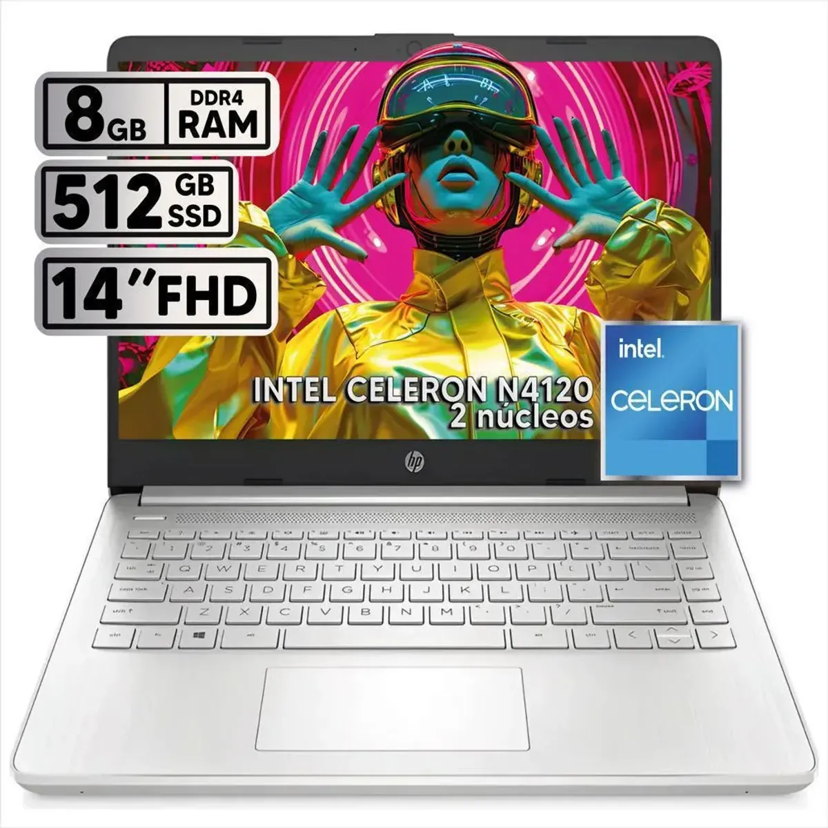 COMBO COMPUTADOR PORTATIL + MORRAL  HP INTEL CELERON N500 8 GB RAM 512GB DDS