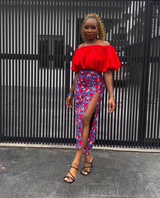 Kim red floral dress