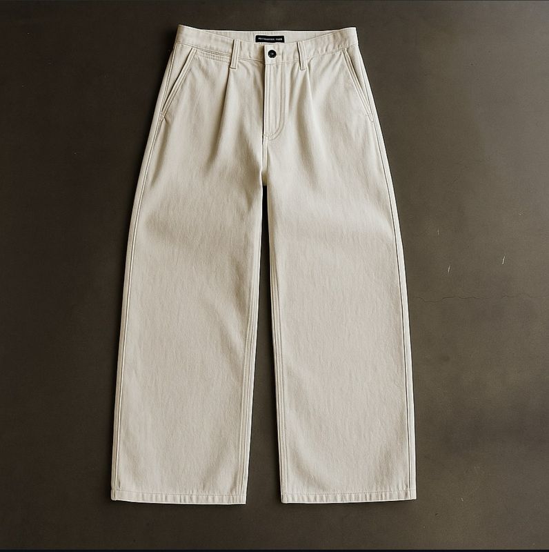 Standard Cotton Wide-leg Chinos Pants