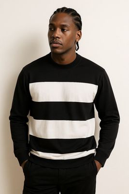 Stripped Rib Sweatshirt