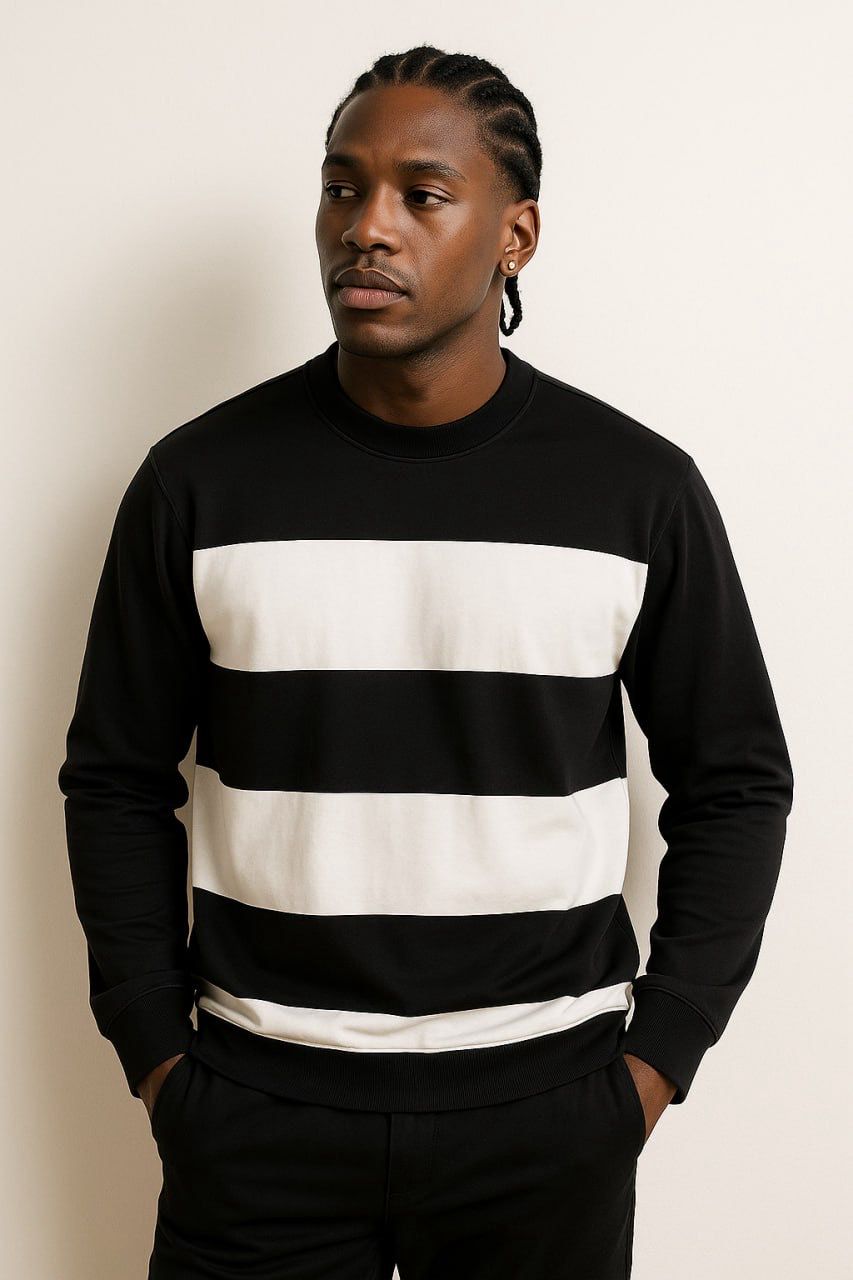 Stripped Rib Sweatshirt