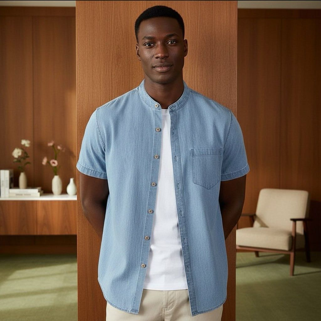 Denim Mandarin Shirts