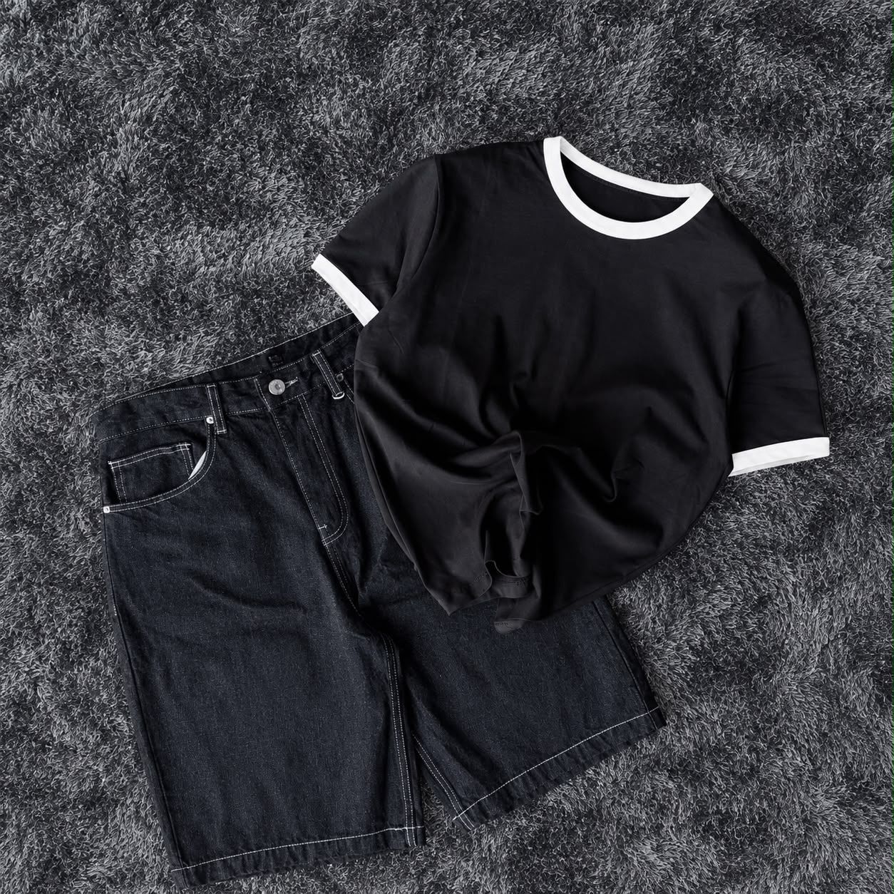 Summer Ringer Tees and Denim short