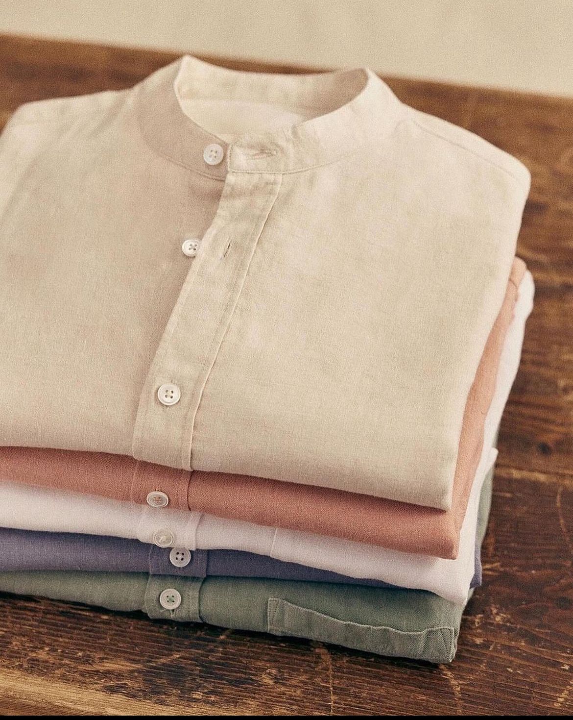 Limited Bafashion Linen Mandarin Shirt