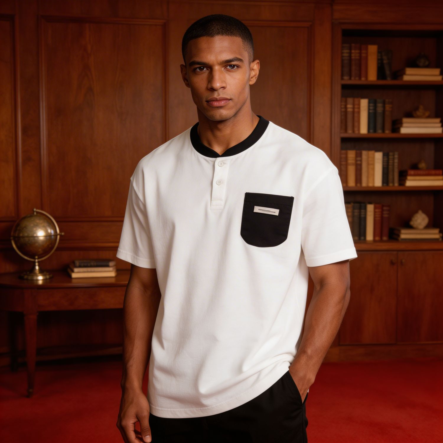 V'button polo