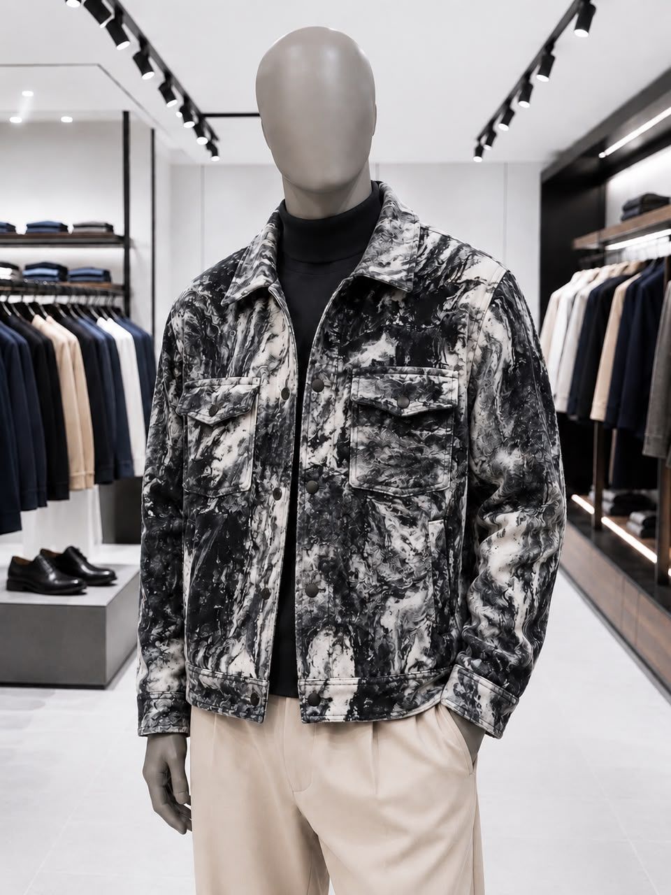 Rift Pattern Denim Jackets