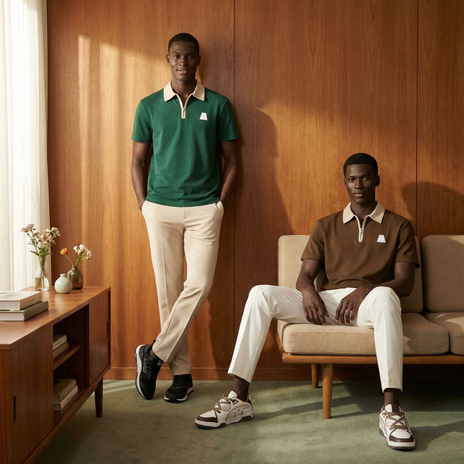 Sharp collar polo and pant