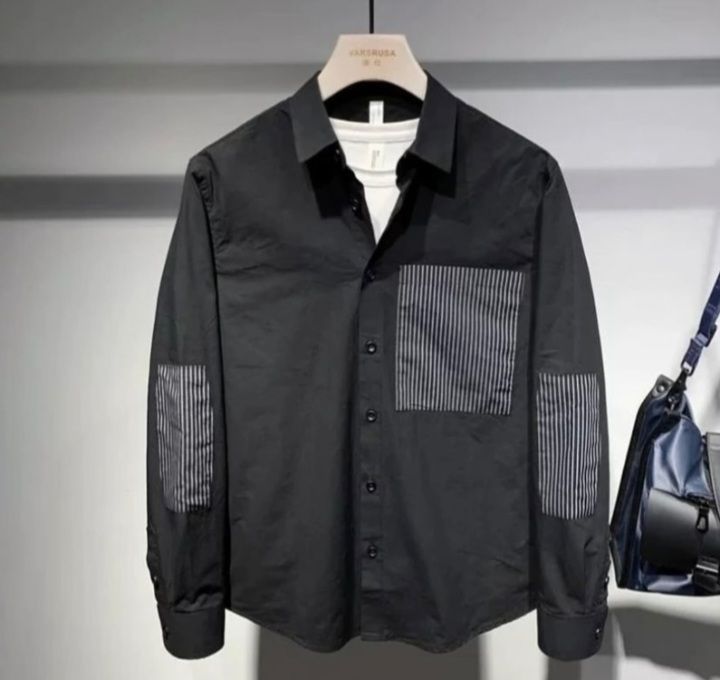 Stripe patch shirt