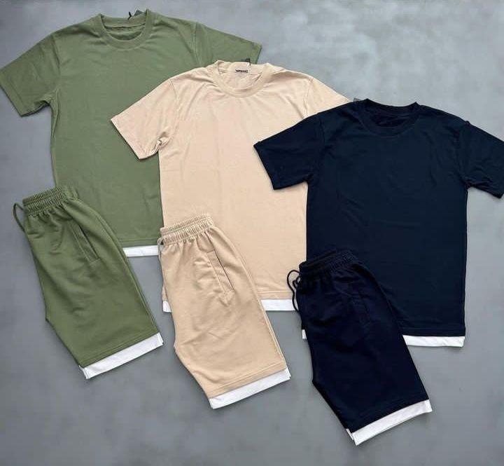 White base T-shirt and shorts