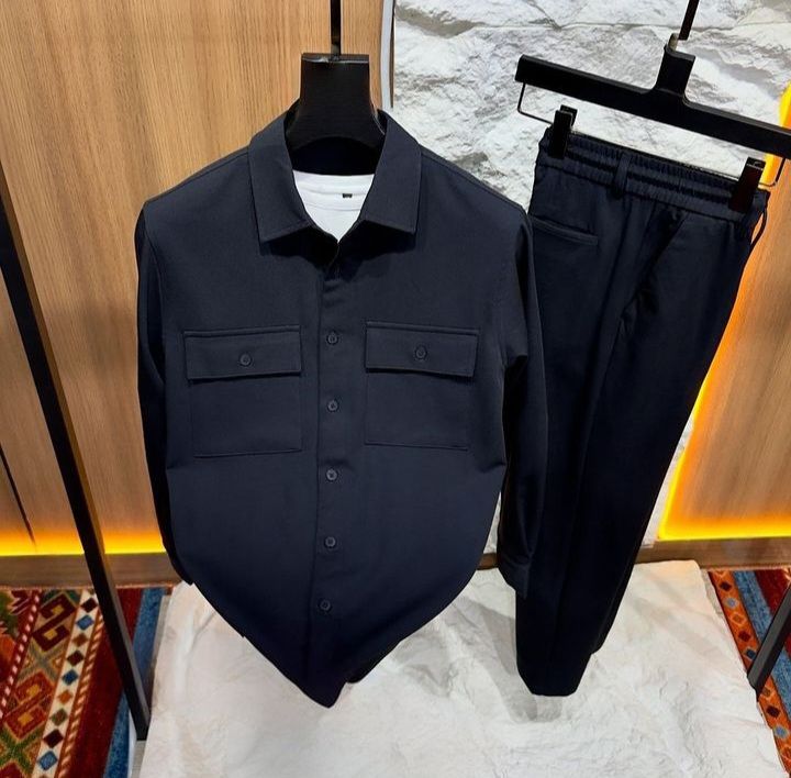Flat button shirt set