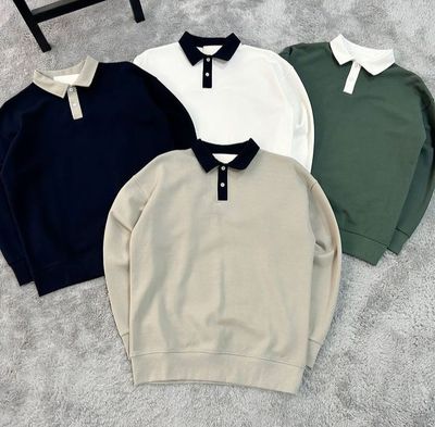 Thin collar sweatshirt