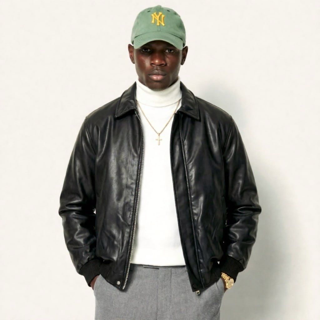 Bomber leather jacket