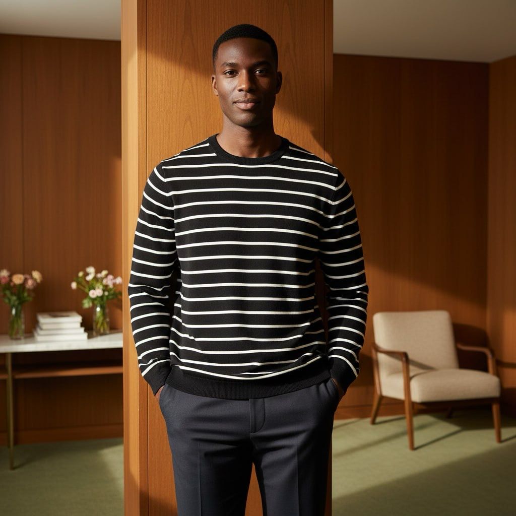 Mid lines stripe sweatshirt