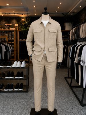 Linen jacket &amp; pant set