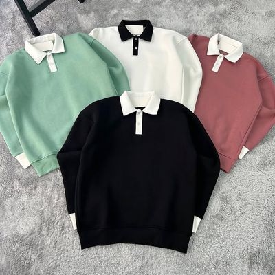 Reverse thin collar sweatshirt
