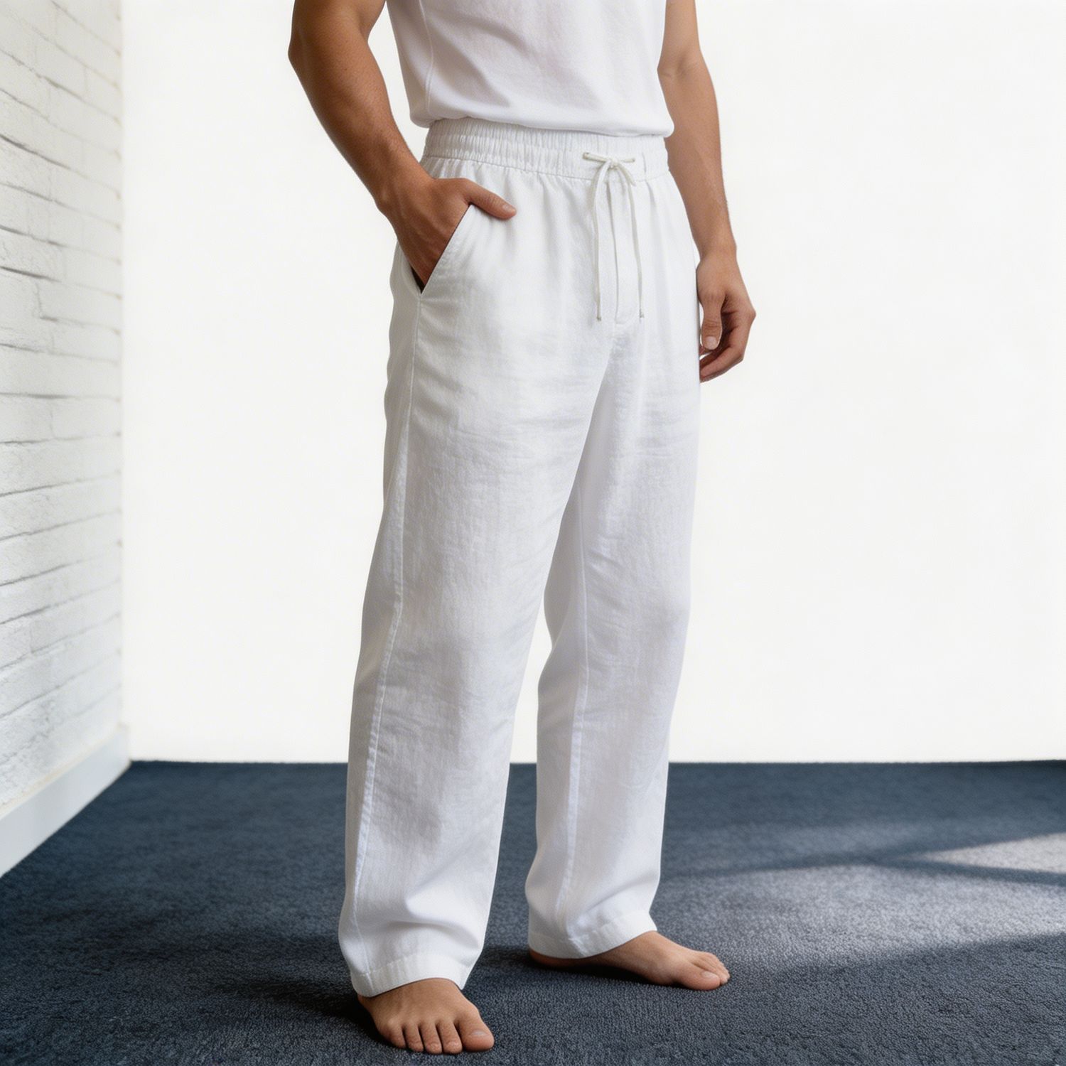 Baggy linen pants
