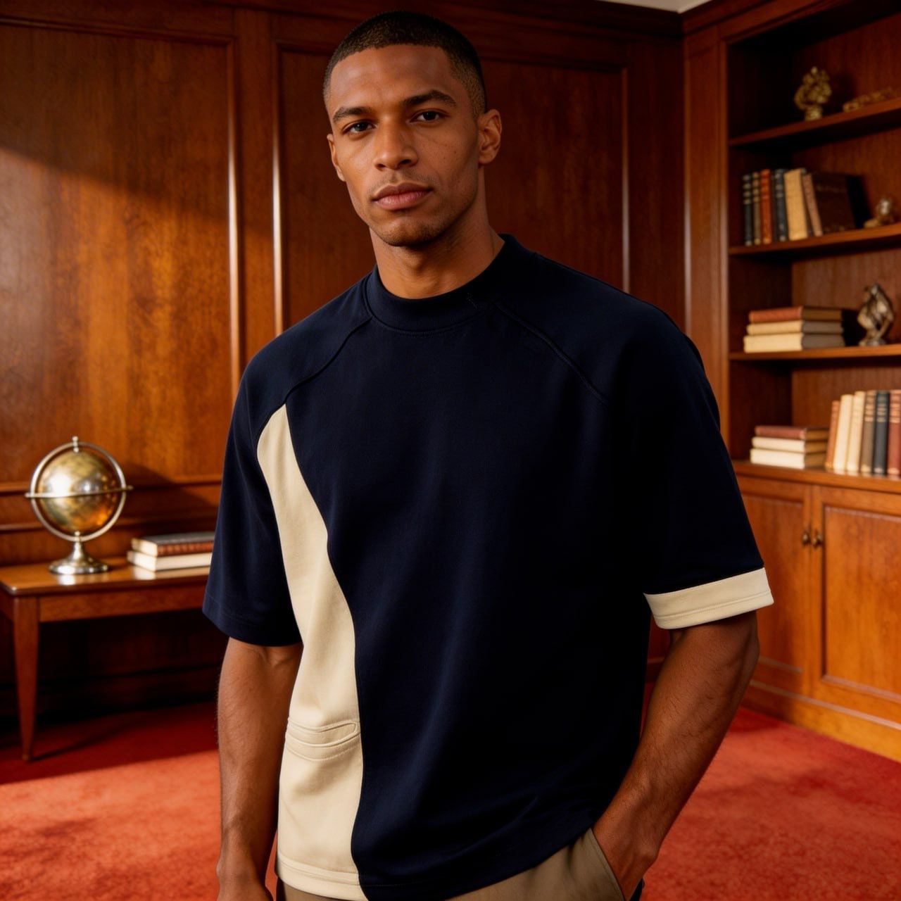 Side patch pocket tee