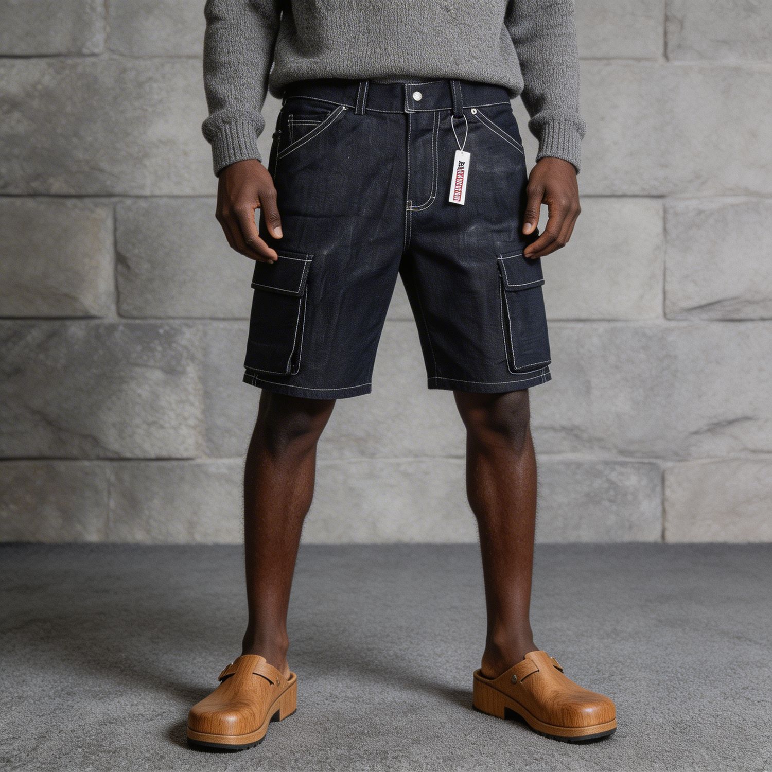 Denim Cargo Shorts