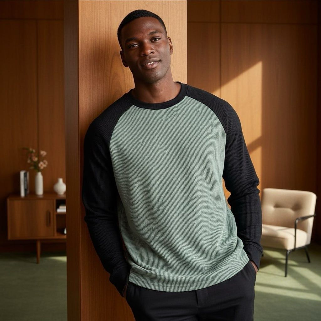 Ribbed Arm Sweatshirt