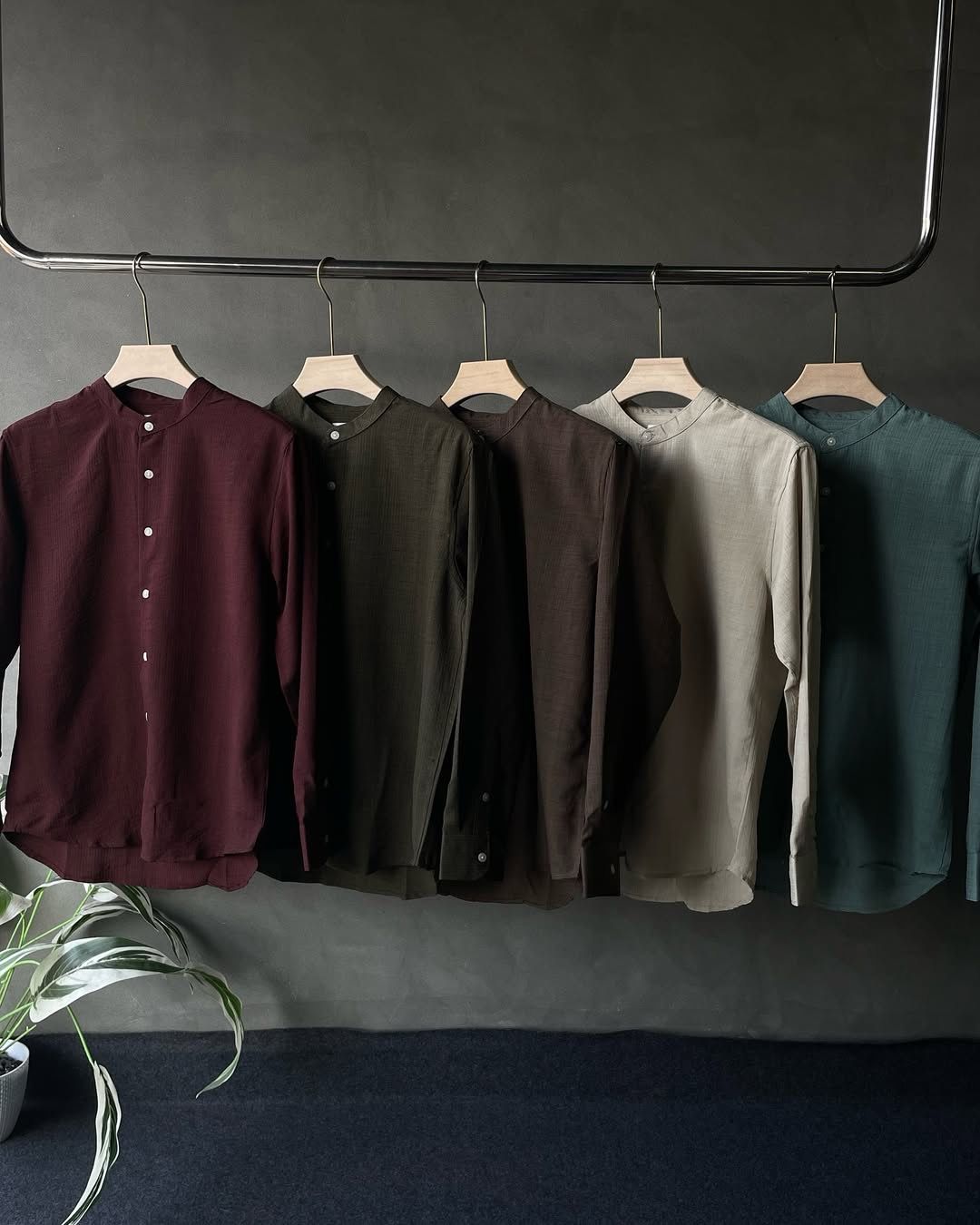 Standard Linen Bishop Collar Shirt