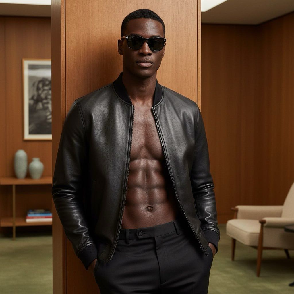 Standard Leather Casual Bomber Jacket