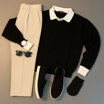 Standard Cotton Polo Collar Sweatshirt