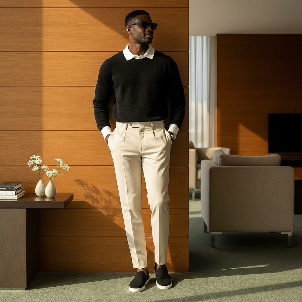 Standard Cotton Polo Collar Sweatshirt