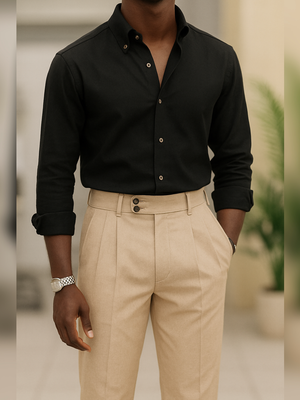 Standard Wool High-end Button Pants
