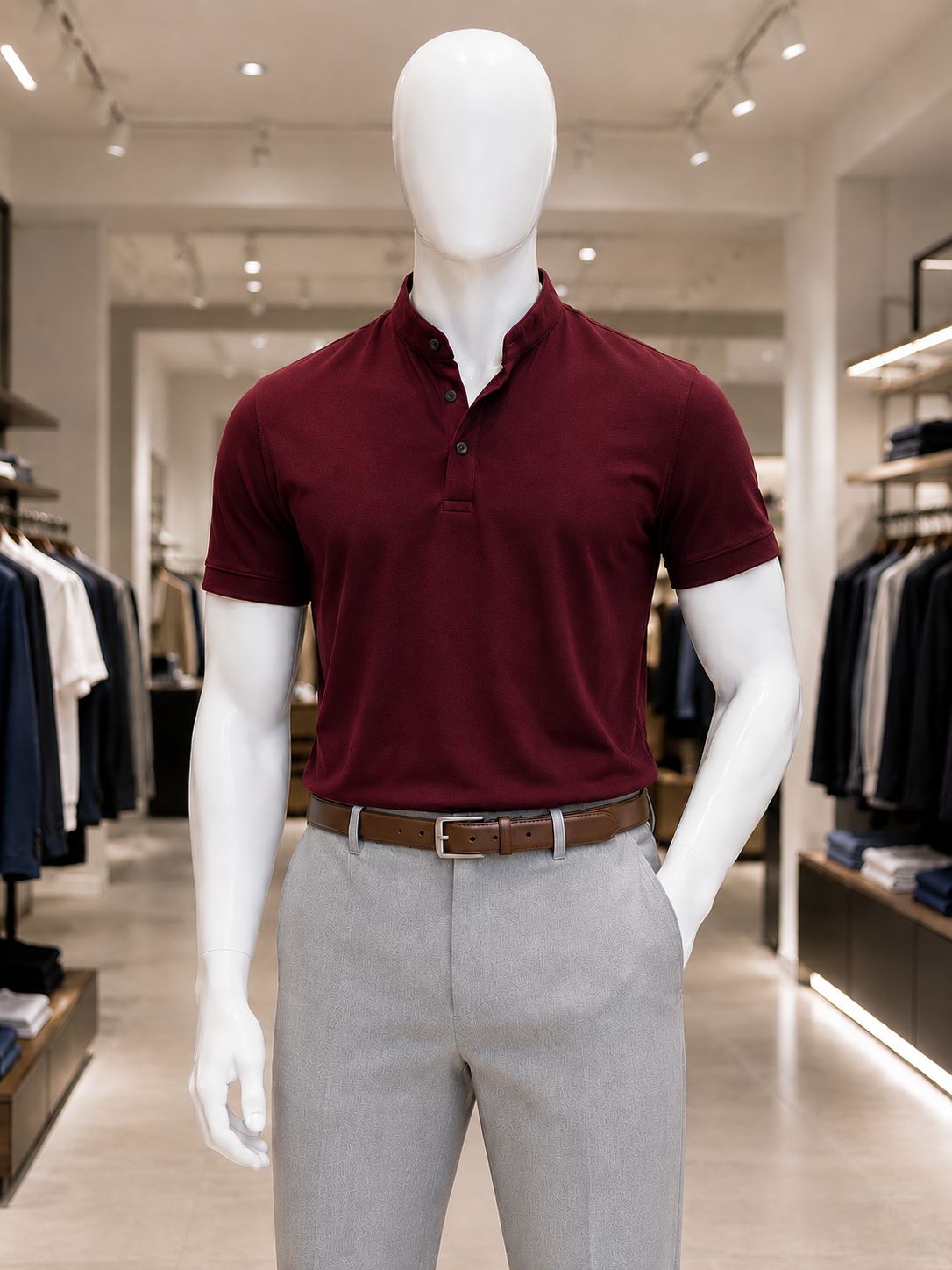 Mandarin Collar Polos &amp; Pants