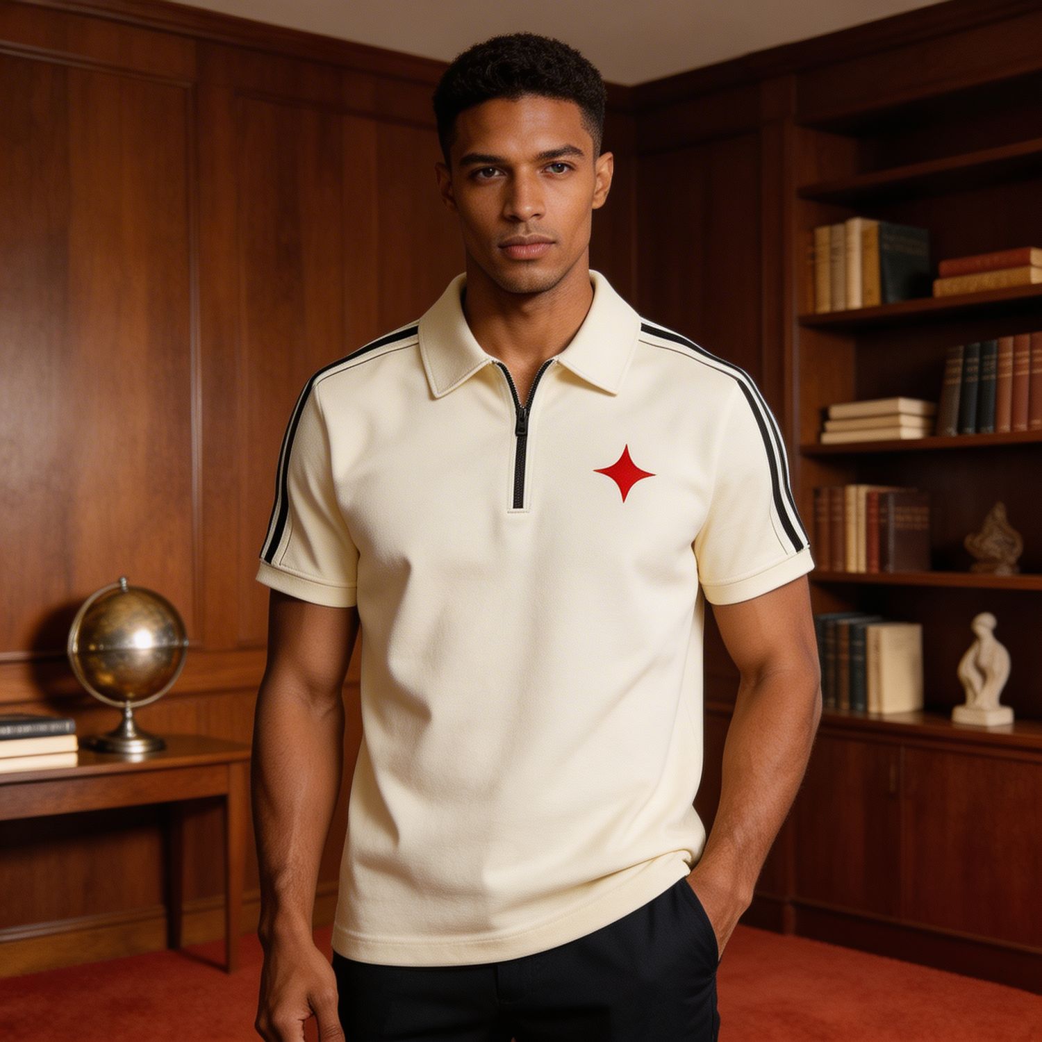 Standard Cotton Star Zip Polo