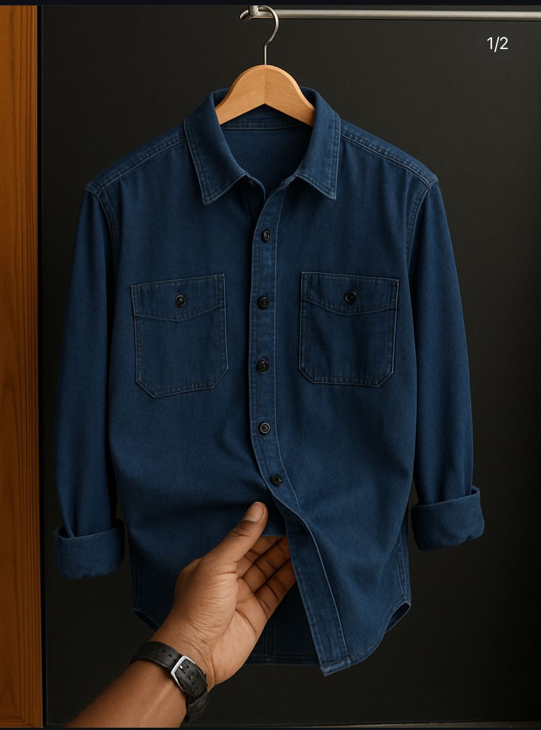 Standard Denim Double Pocket Shirt