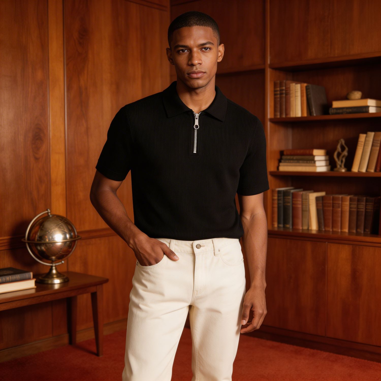 Standard Cotton Box Zip Polo