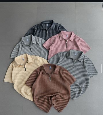 Standard Cotton Ribbed Zip Polo