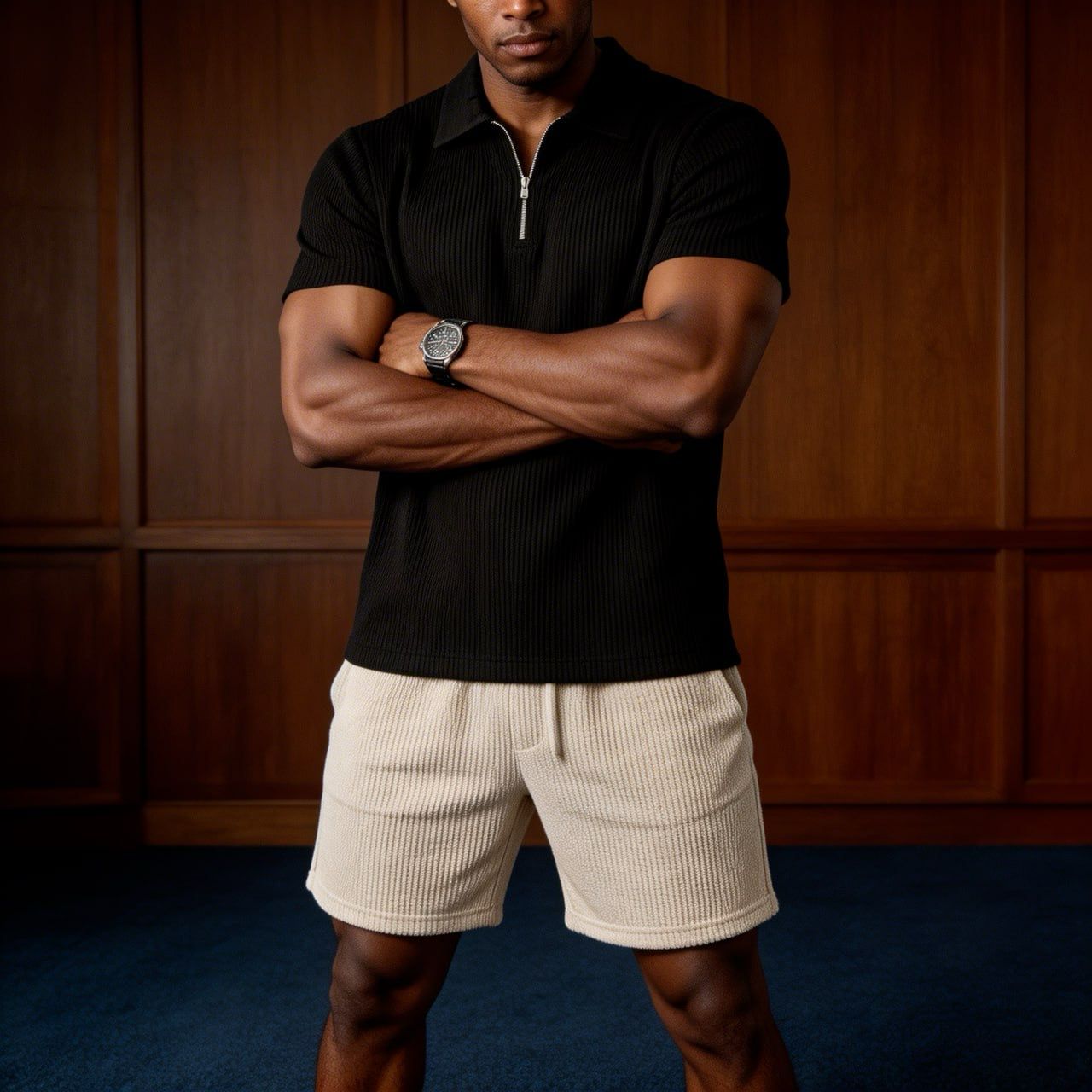 Standard Cotton Zip Up Short Set