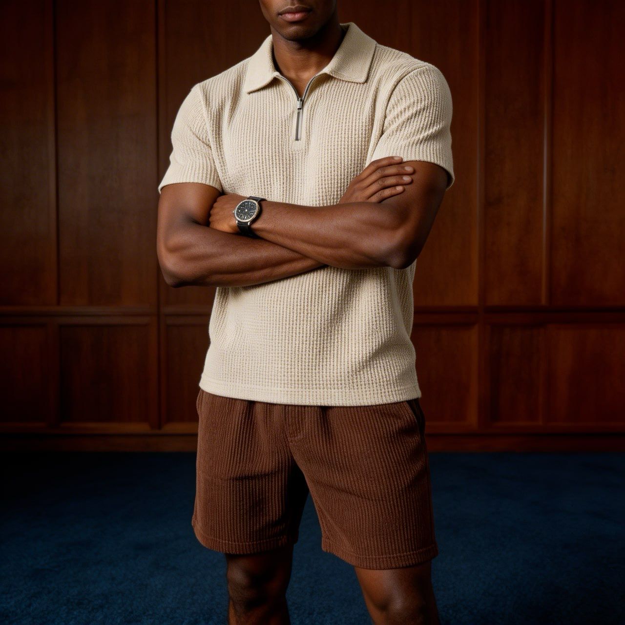 Standard Cotton Zip Up Short Set