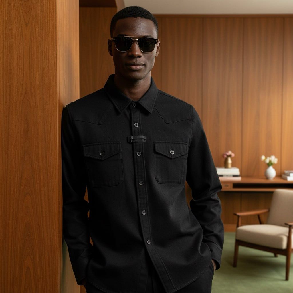 Standard Cotton Top Stitched Cargo Shirts