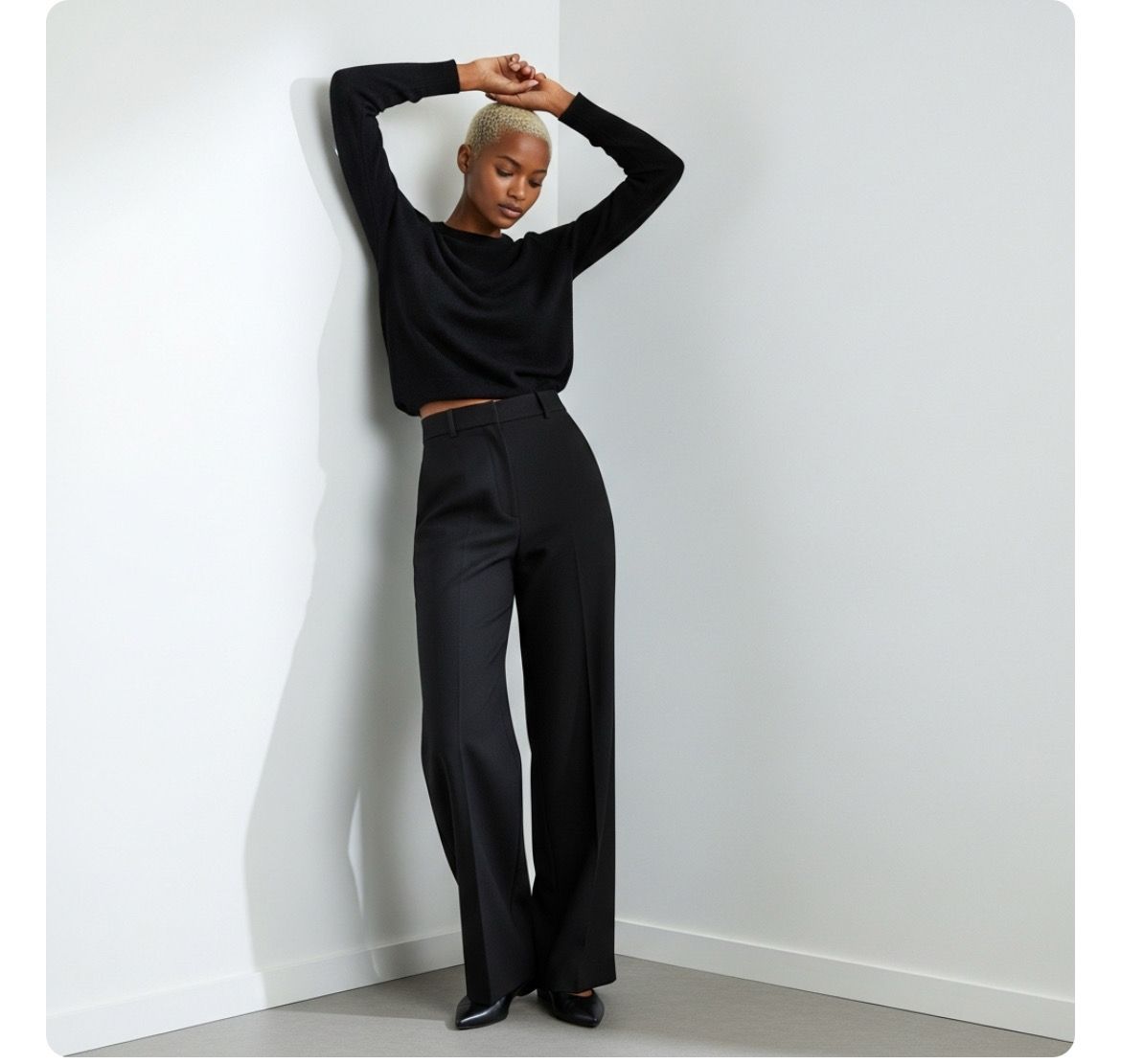 Standard Wool Tailored Wide-leg Trousers