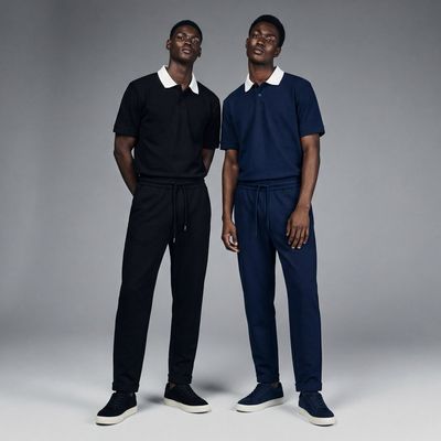 Standard Cotton Collar Patch Tee And Pants