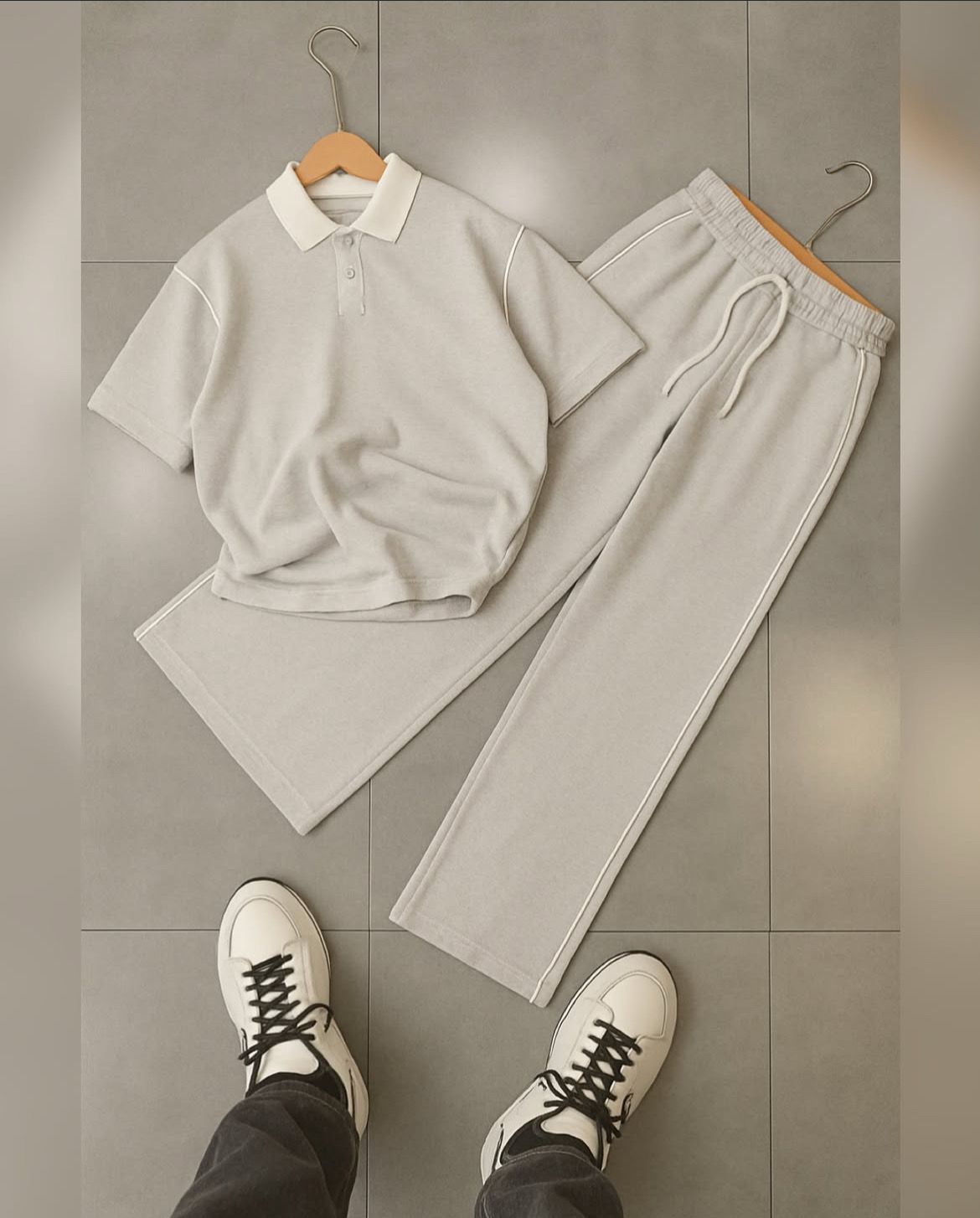 Standard Cotton Thin Line Polo Set