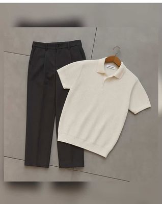 Standard Cotton Knit Rib Polo And Pants