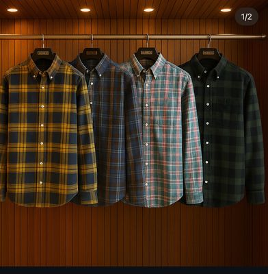Standard Cotton Plaid Shirts And Chino Pants