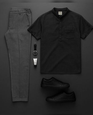 Standard Cotton Nat-neck Shirt And Pants
