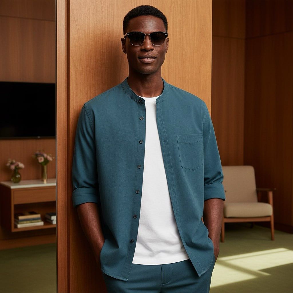 Standard Cotton Mandarin Color Shirts
