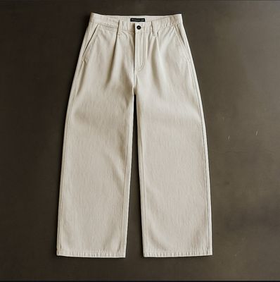 Standard Cotton Wide-leg Chinos Pants