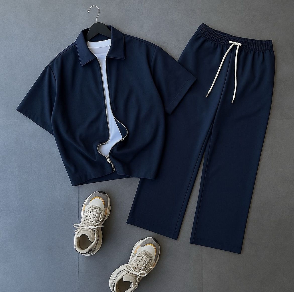 Standard Cotton Zip Up Shirt Set