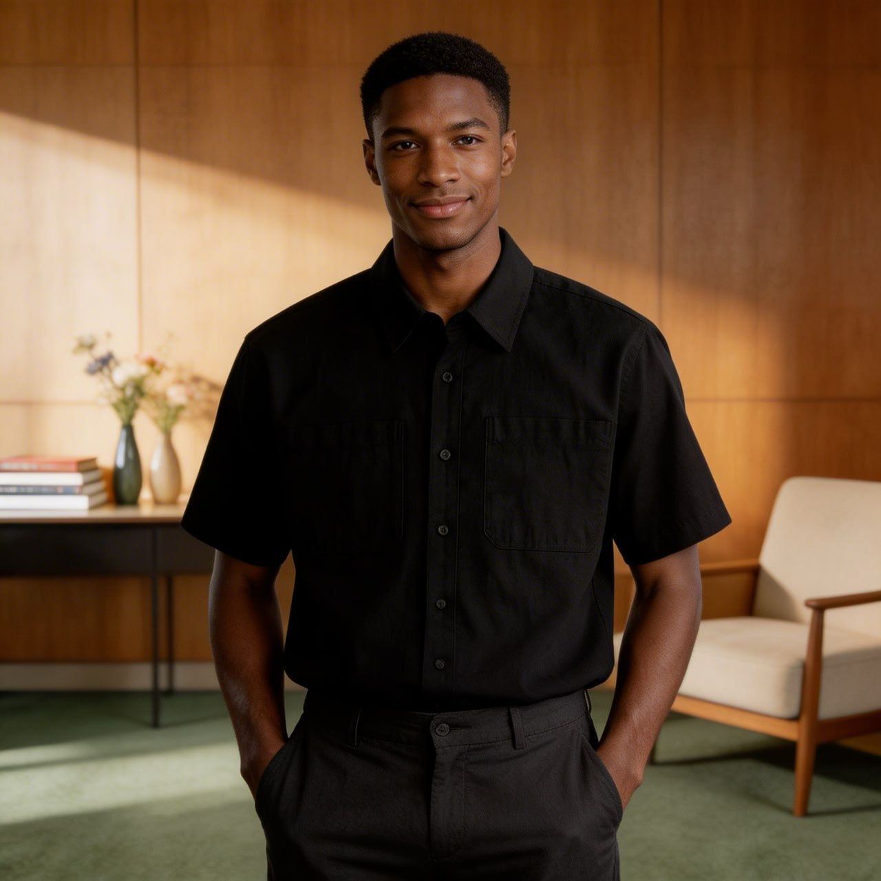 Standard Cotton Basic Short Sleeve Shirt