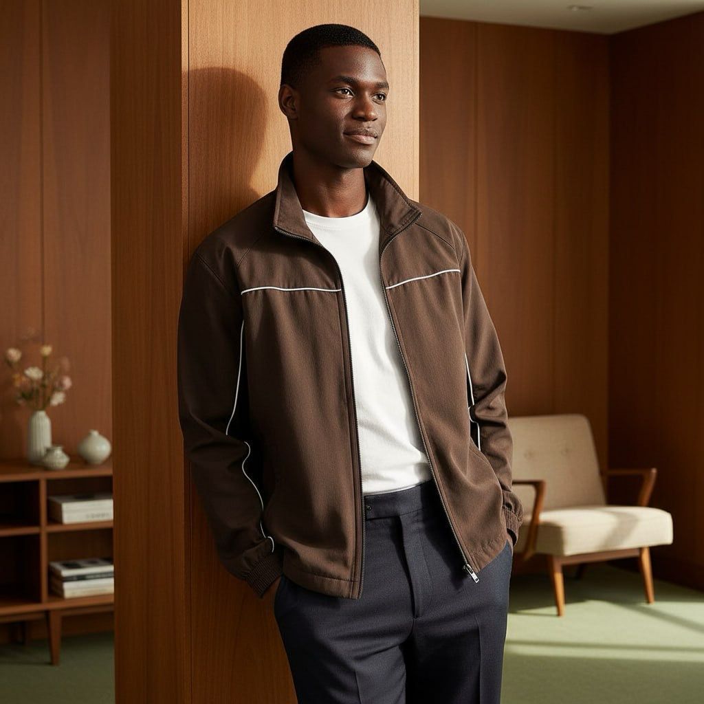 Brown White Tracks Jacket