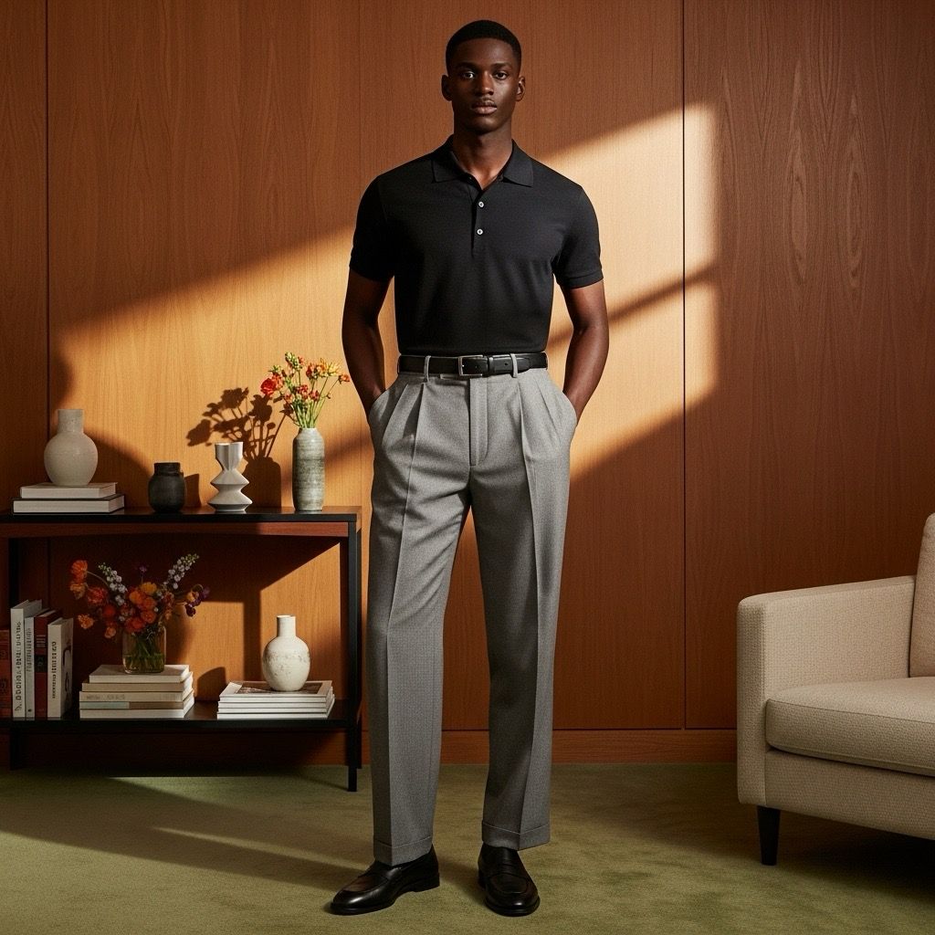 Standard Cotton Pleated Wide-leg Pants